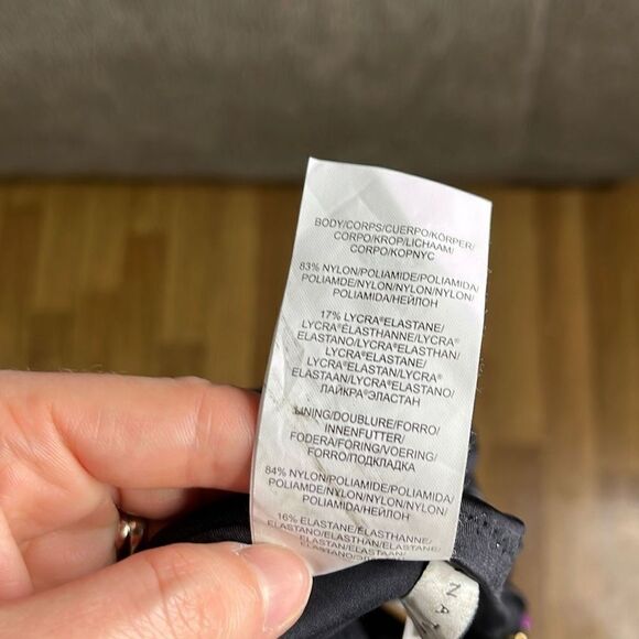 Trina Turk LA Satin Bikini Bottom Bathing Suit Black Women's Swimwear Size 6 - Picture 8 of 8